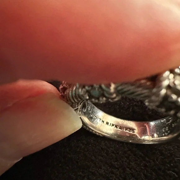 Judith Ripka Sterling Silver Ruby and Clear Cubic zirconia stones - Picture 5 of 5